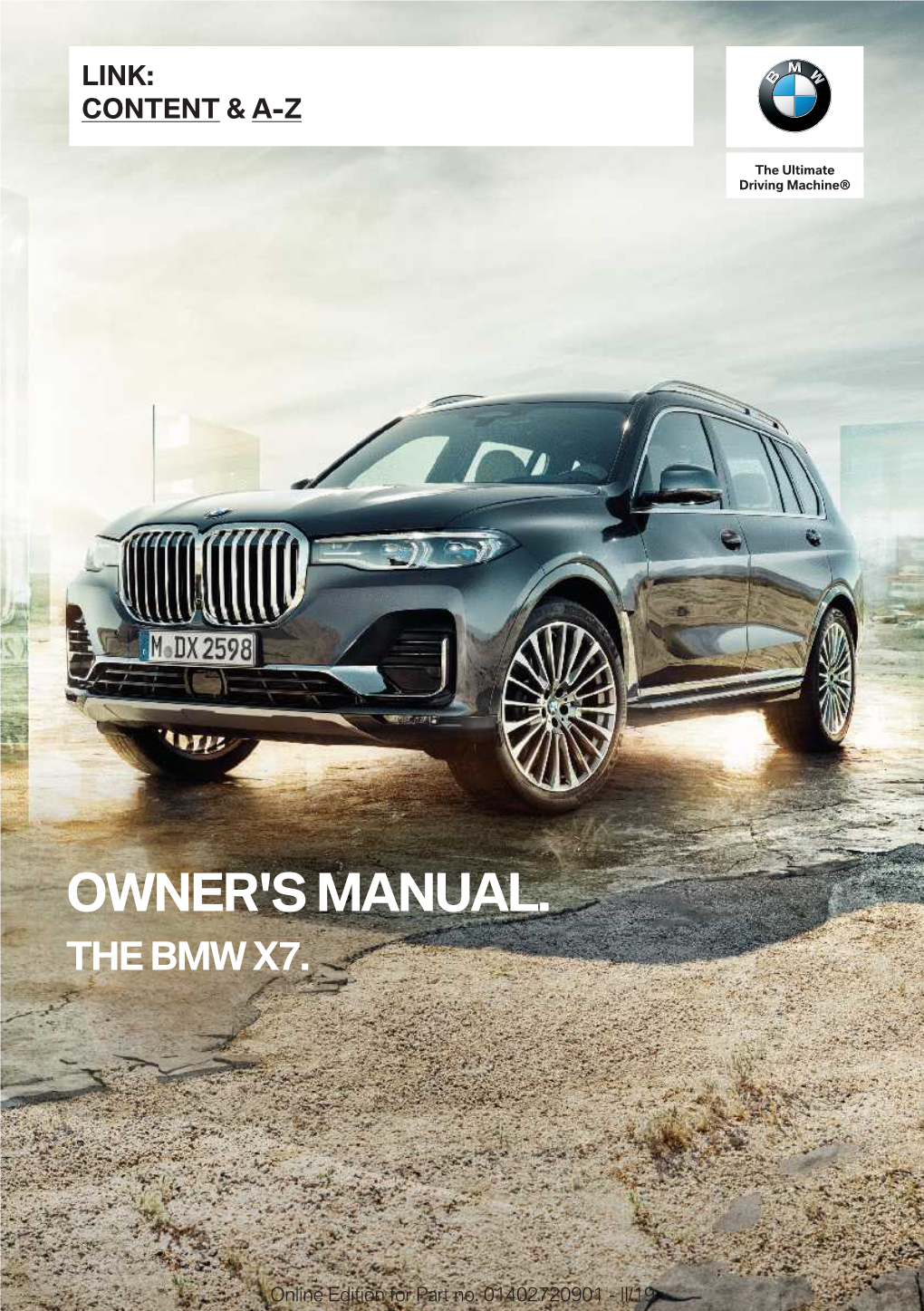 Owner's Manual. the Bmw X7