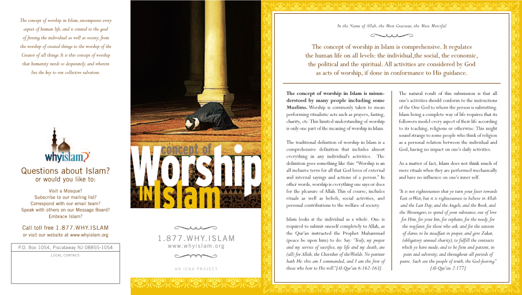 The Concept of Worship in Islam