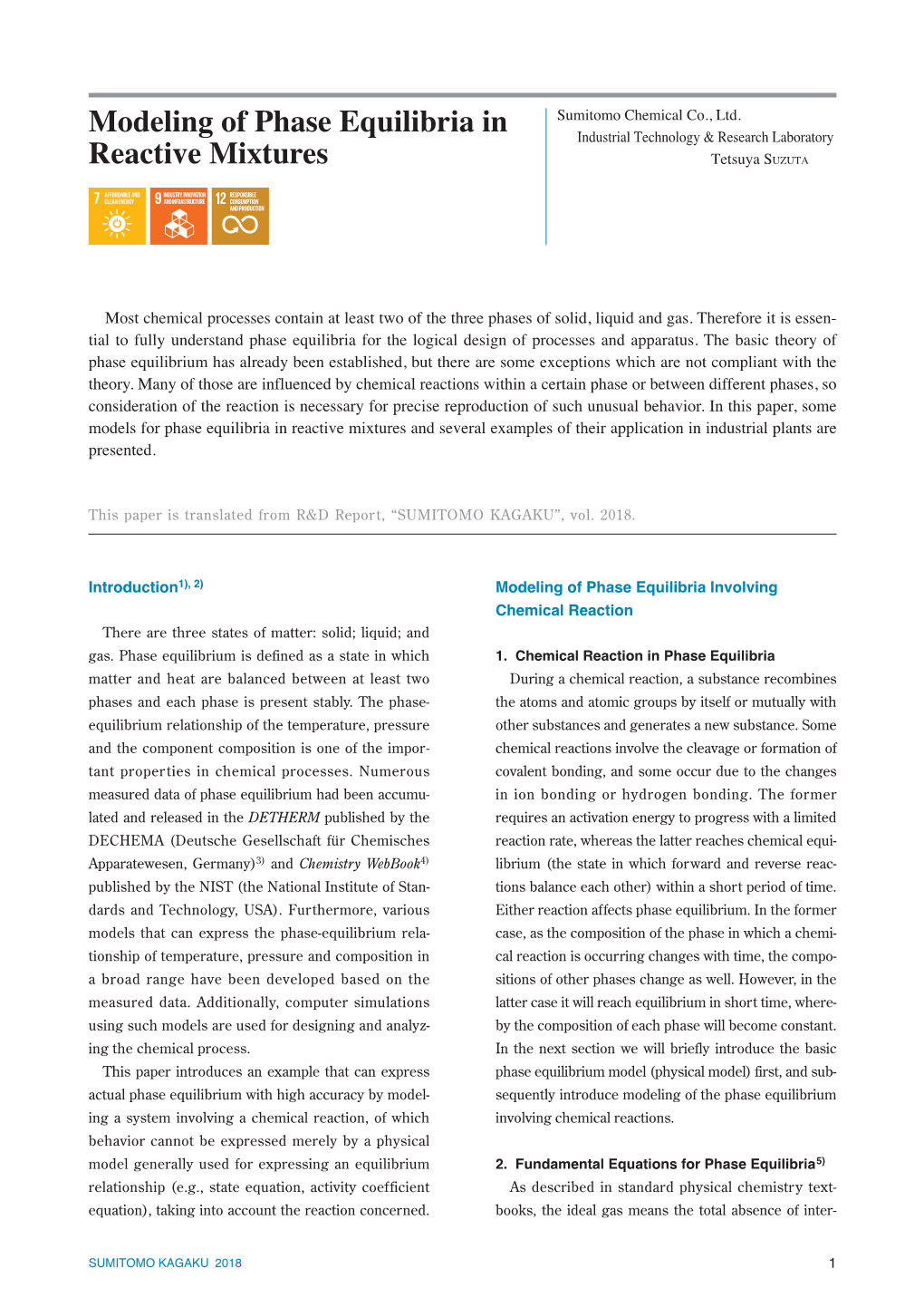 Modeling of Phase Equilibria in Reactive Mixtures