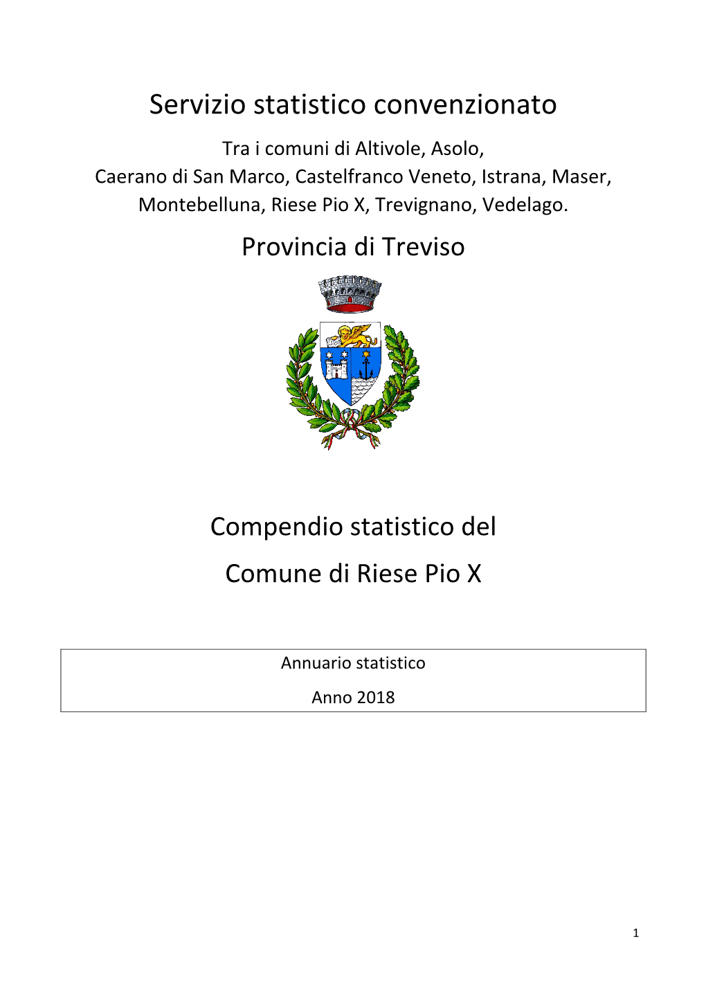 Annuario Statistico Del Comune Di Riese Pio X