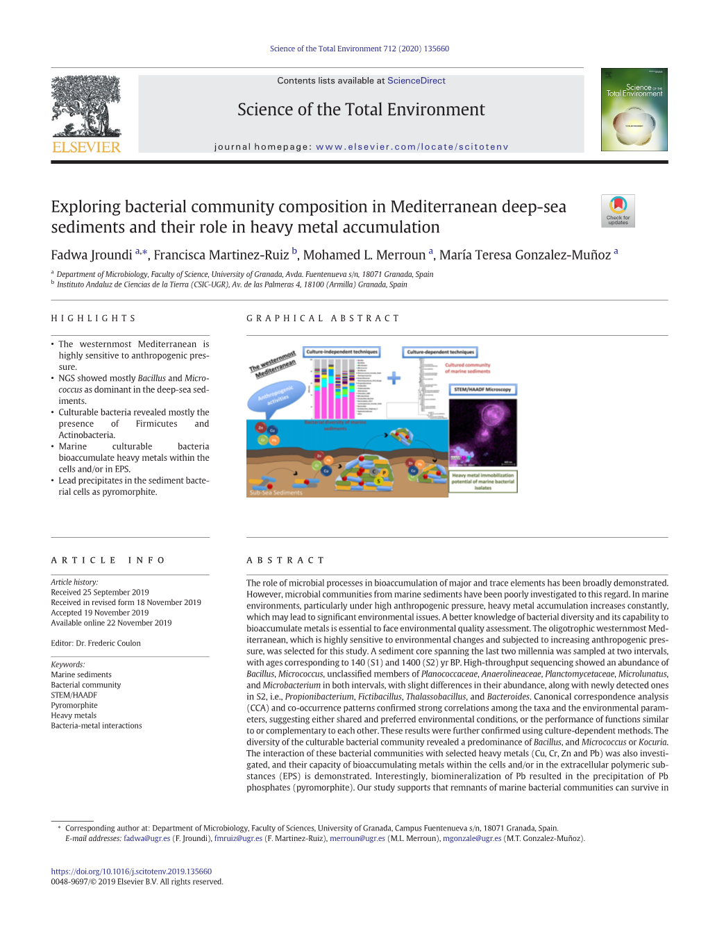 Exploring Bacterial Community Composition in Mediterranean Deep-Sea Sediments and Their Role in Heavy Metal Accumulation