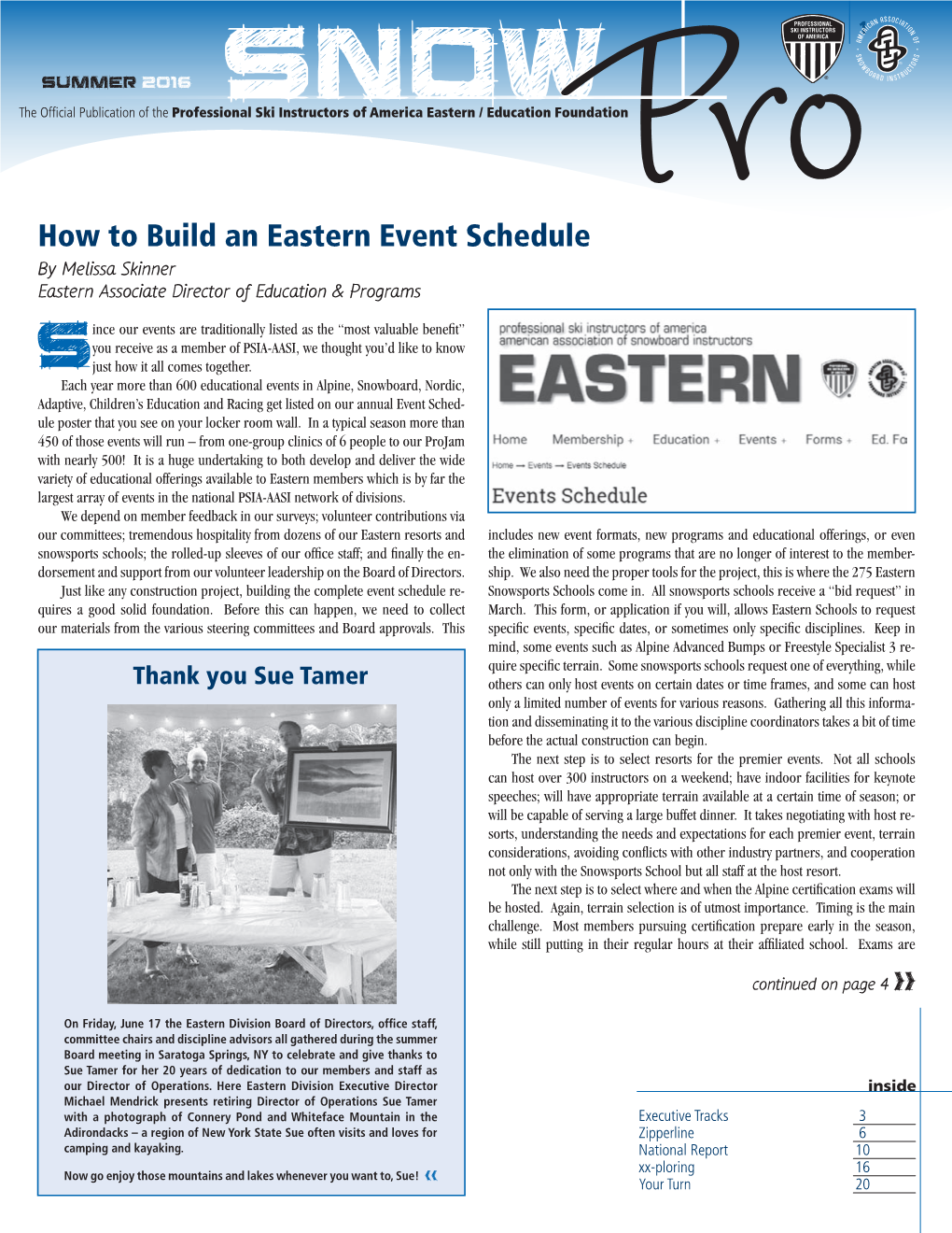 How to Build an Eastern Event Schedule by Melissa Skinner Eastern Associate Director of Education & Programs