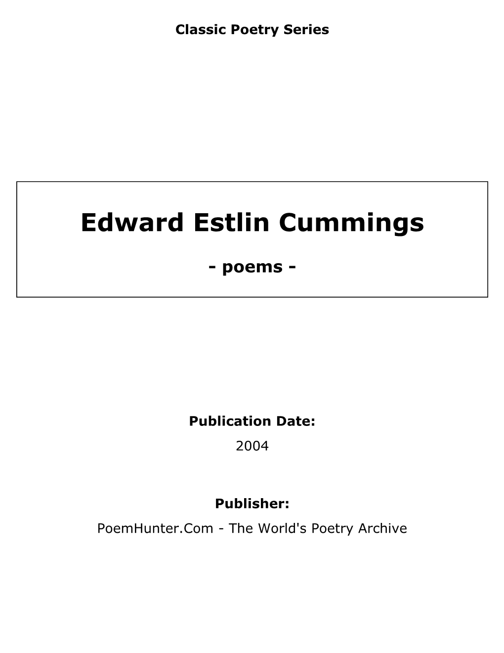 Edward Estlin Cummings