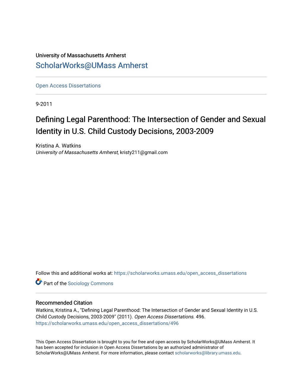 The Intersection of Gender and Sexual Identity in US Child Custody