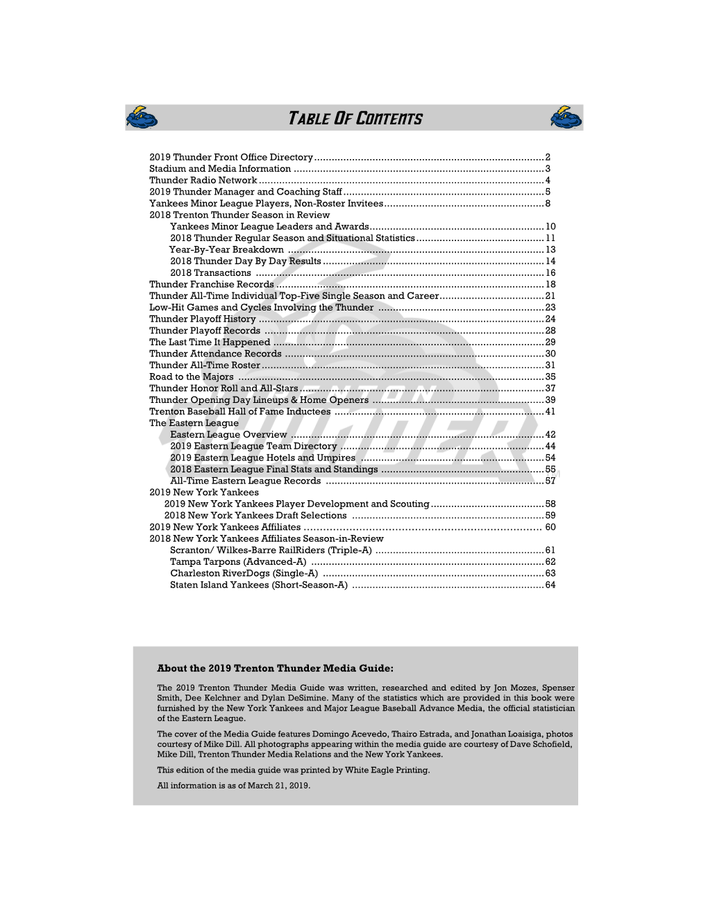 Table of Contents