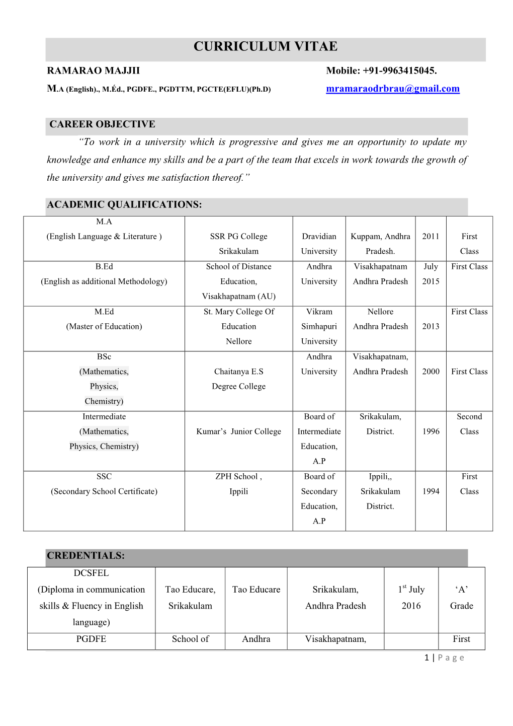 Curriculum Vitae