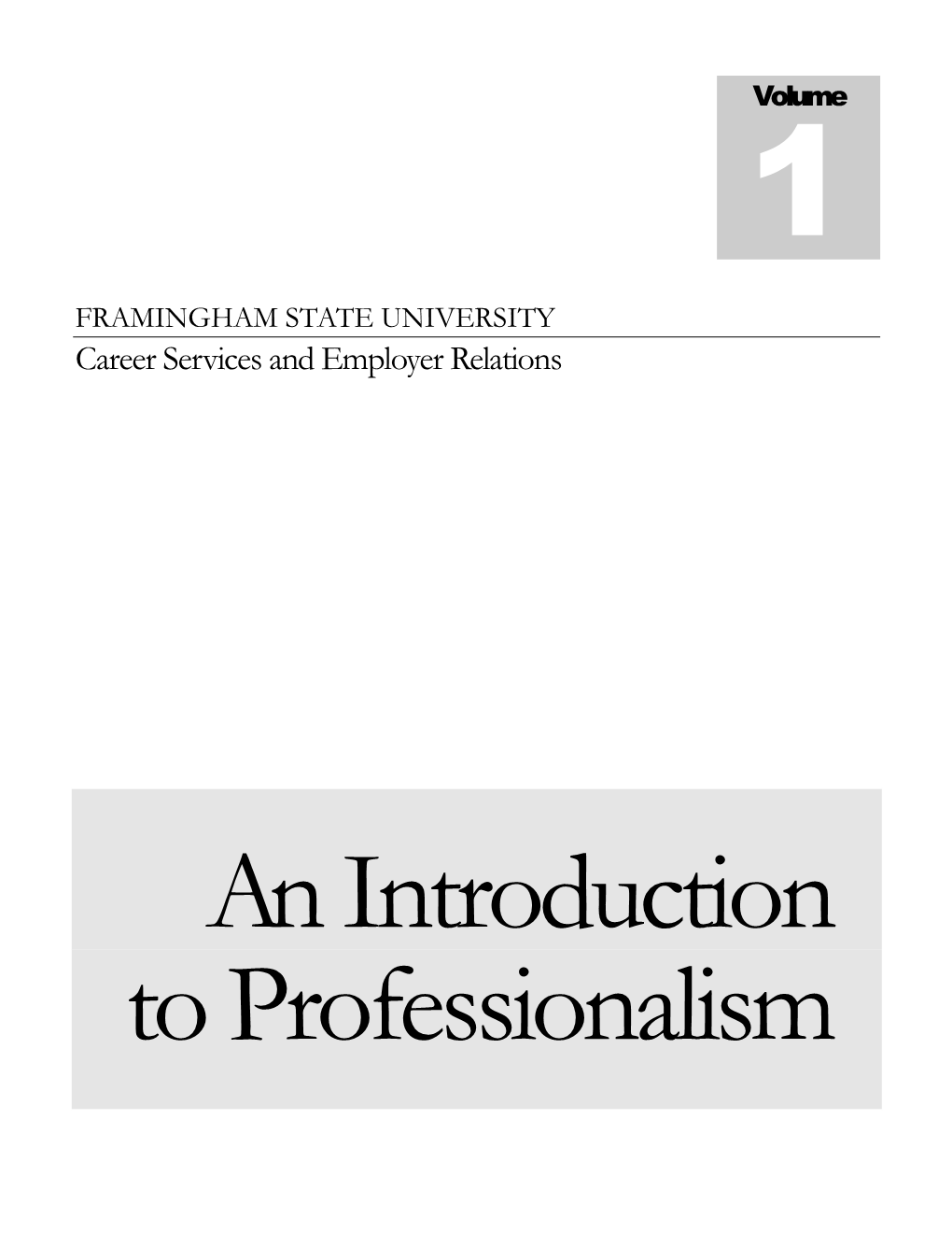 Professionalism Manual