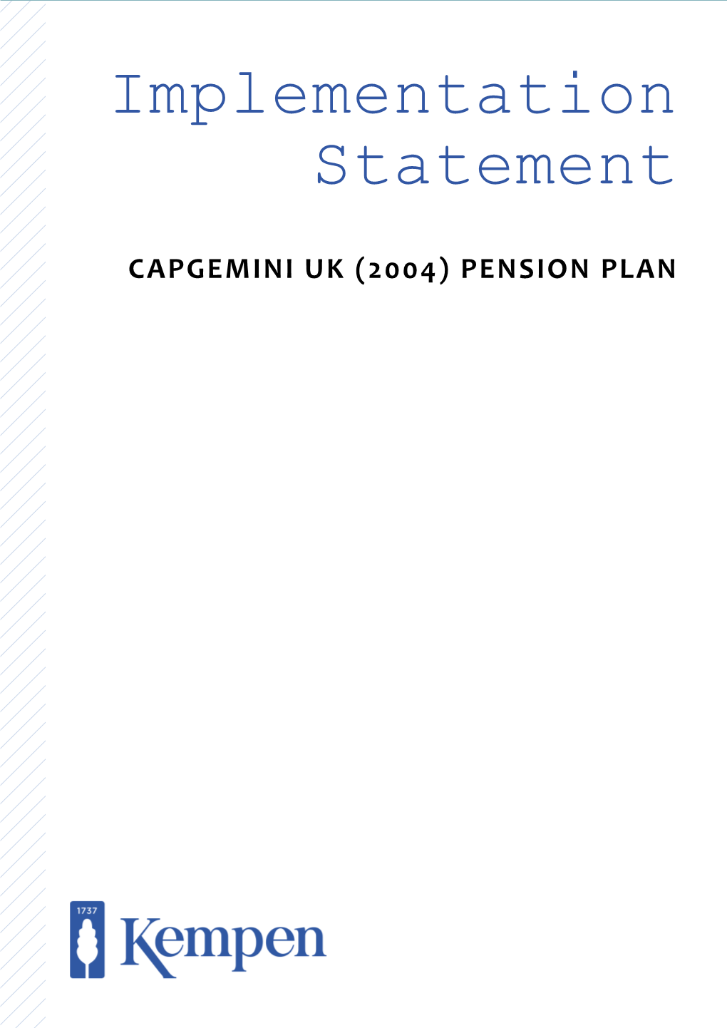 Capgemini Uk (2004) Pension Plan