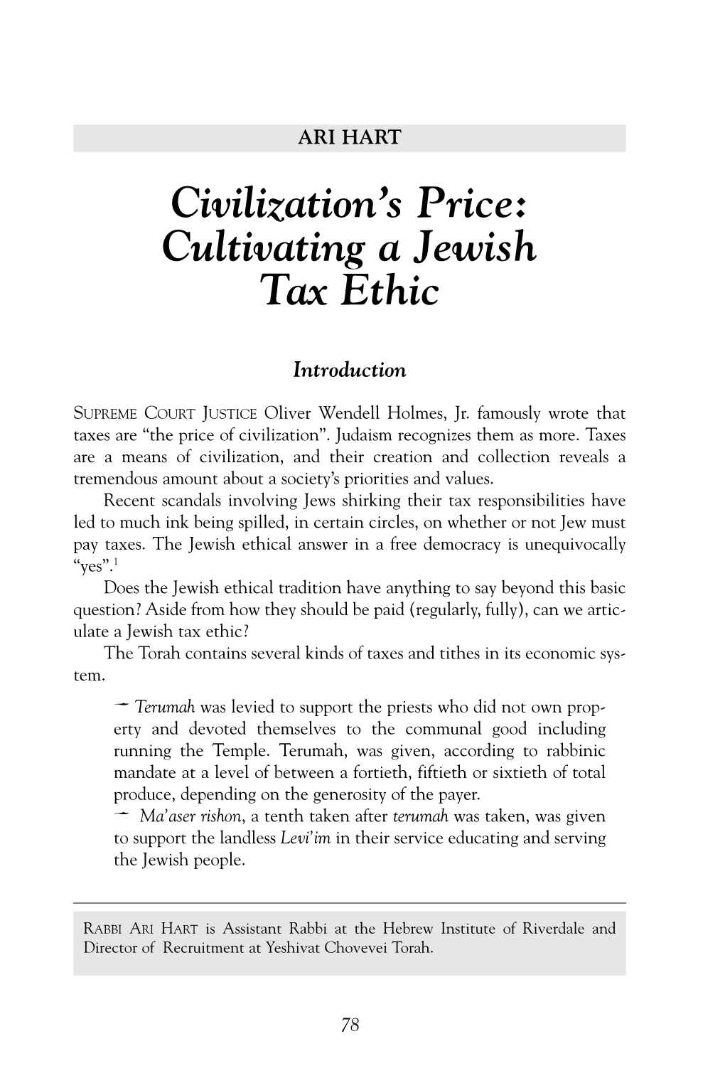 Cultivating a Jewish Tax Ethic