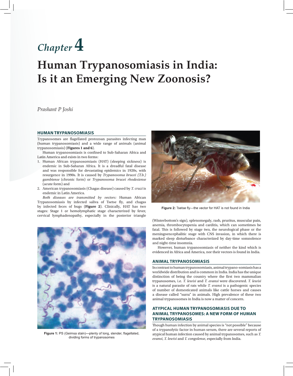 Human Trypanosomiasis in India: Is It an Emerging New Zoonosis?