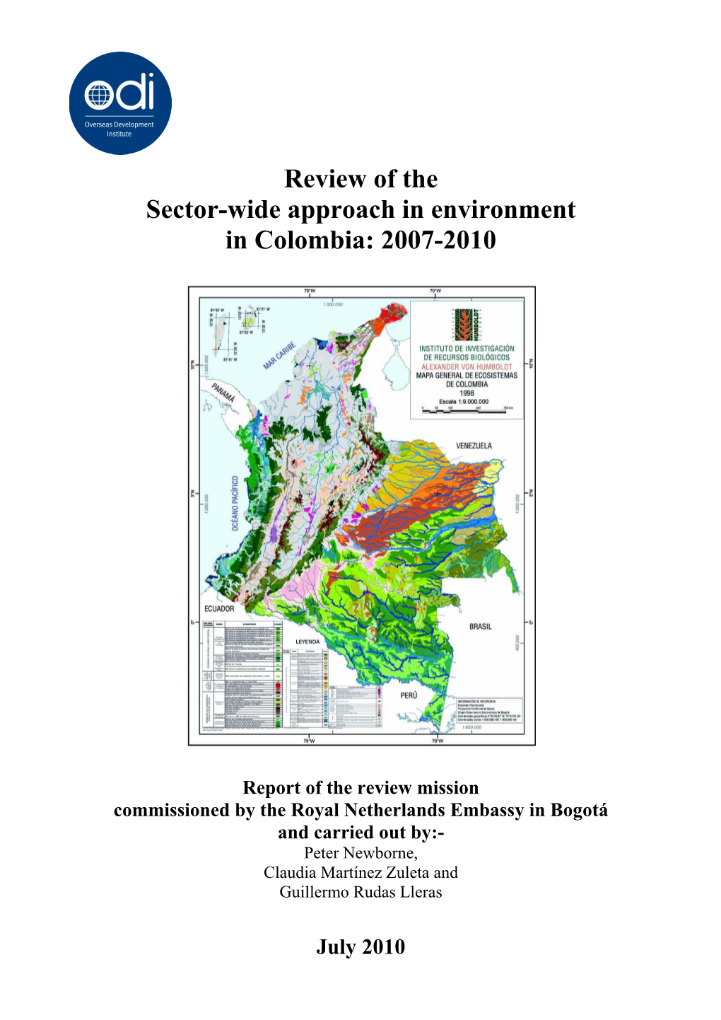 Review of the Sector-Wide Approach in Environment in Colombia: 2007-2010