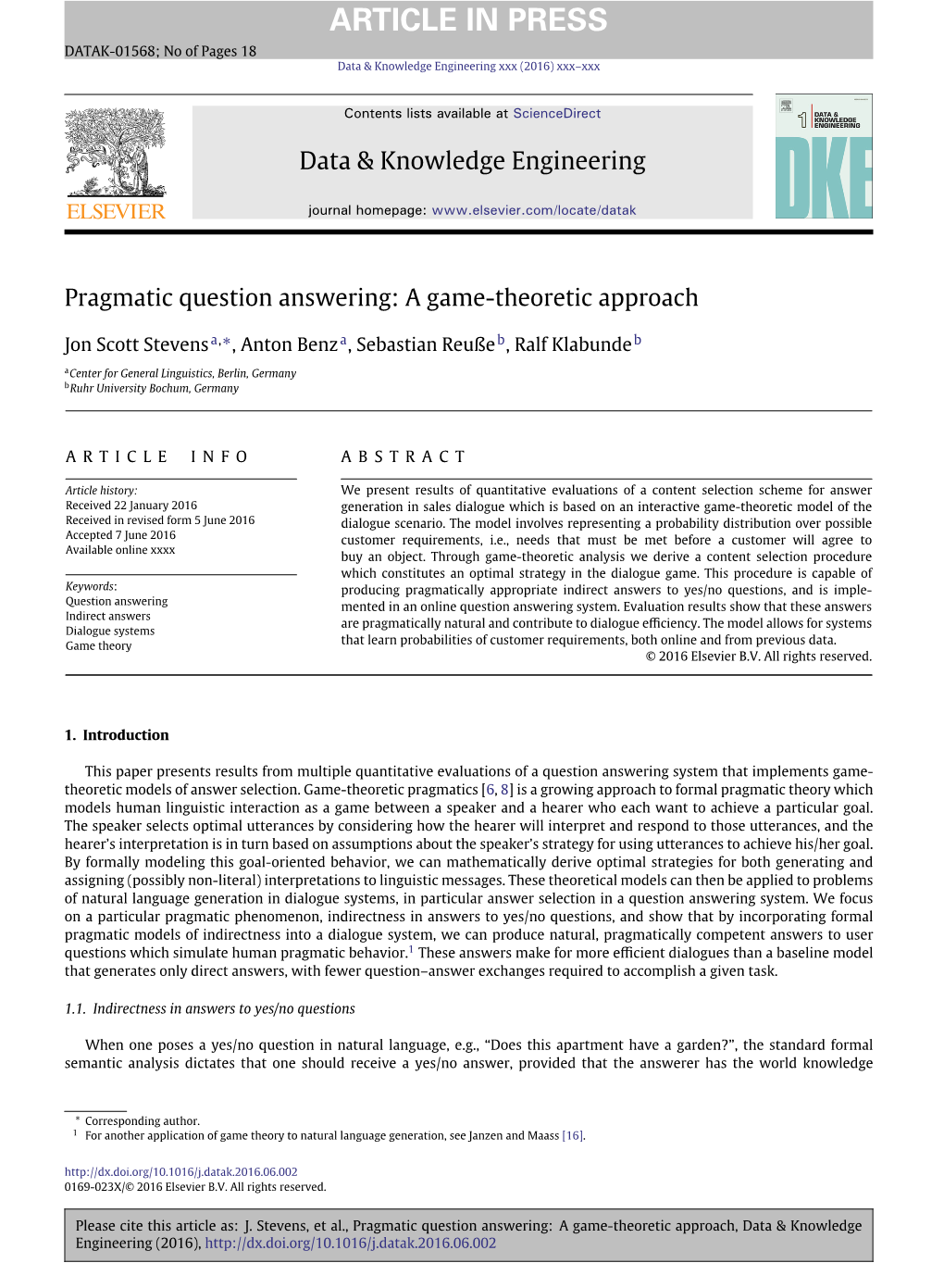 Pragmatic Question Answering: a Game-Theoretic Approach