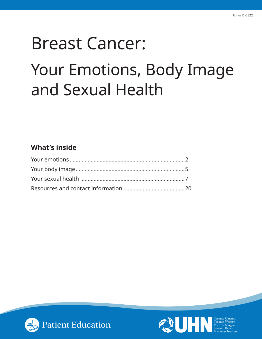 Breast Cancer: Your Emotions, Body Image and Sexual Health