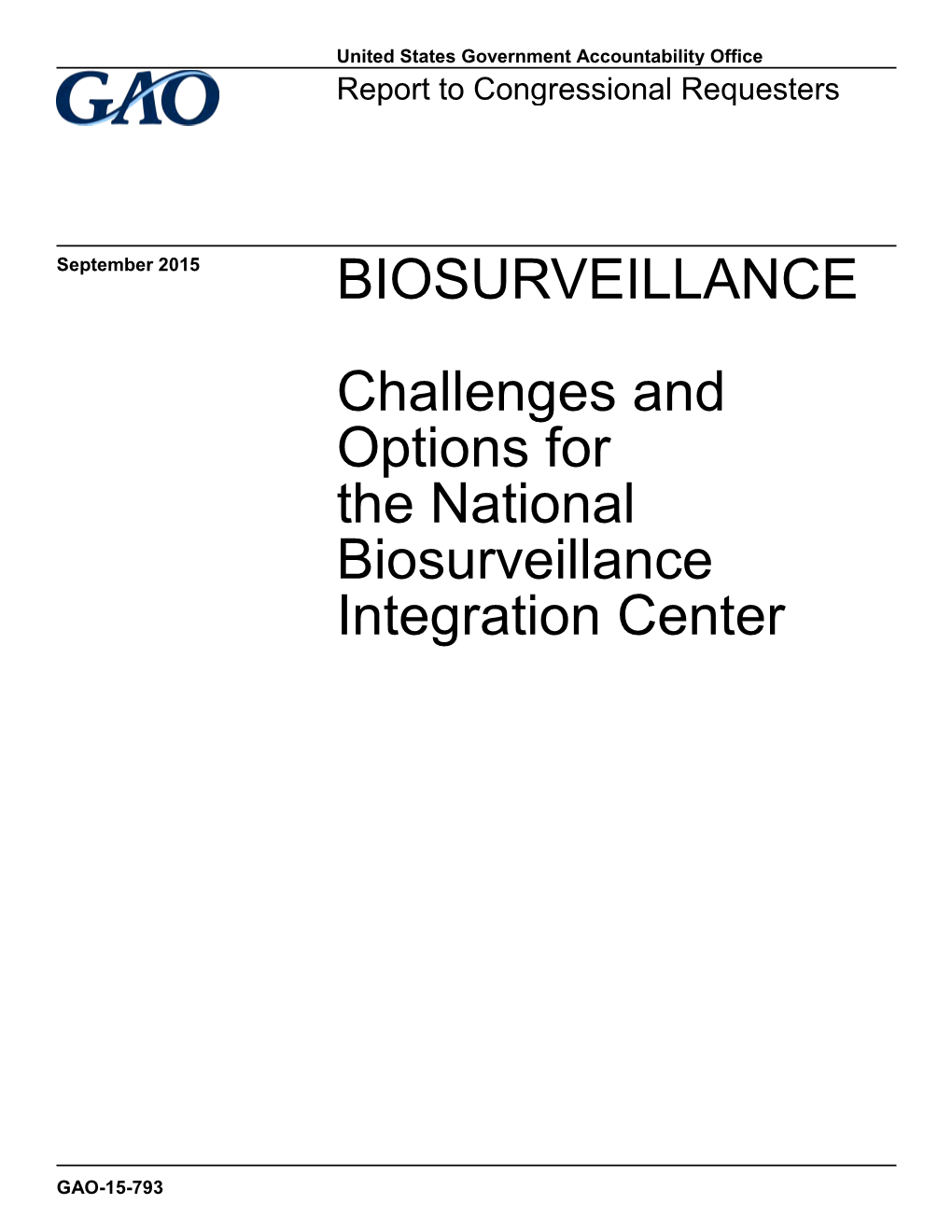 Challenges and Options for the National Biosurveillance Integration Center