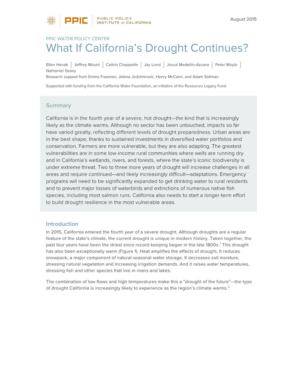 What If California's Drought Continues?