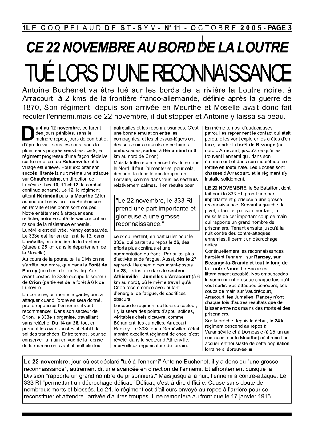 Tué Lors D'une Reconnaissance