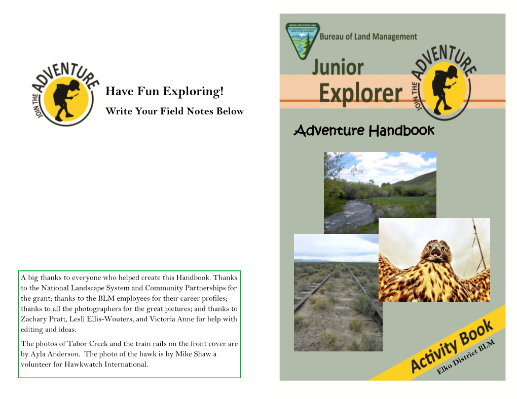 Elko District Junior Explorer Adventure Handbook