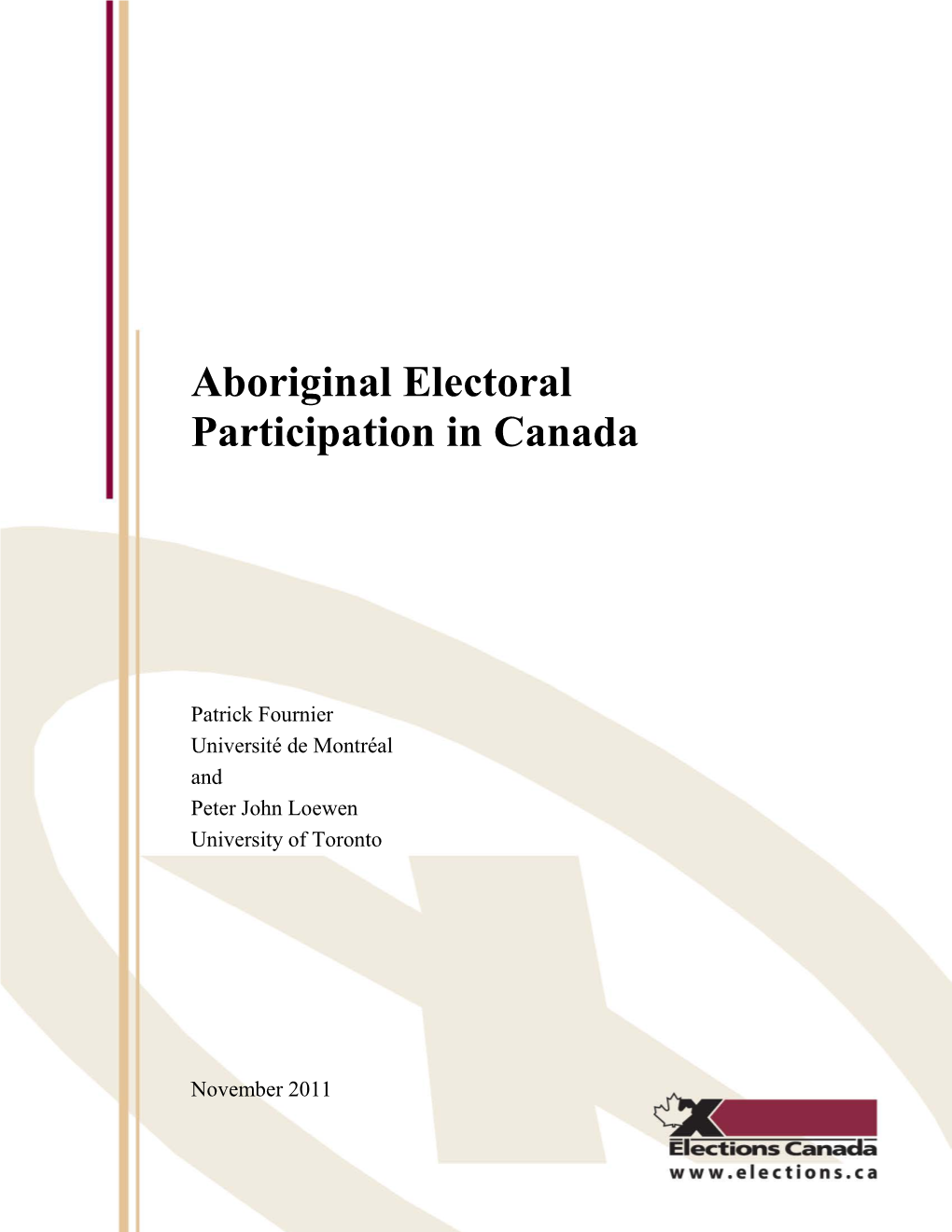 Aboriginal Electoral Participation in Canada