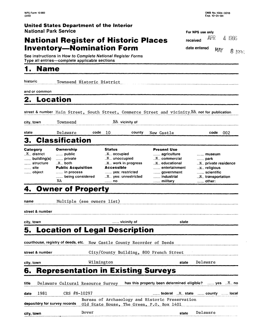 National Register of Historic Places Inventory Nomination Form 1