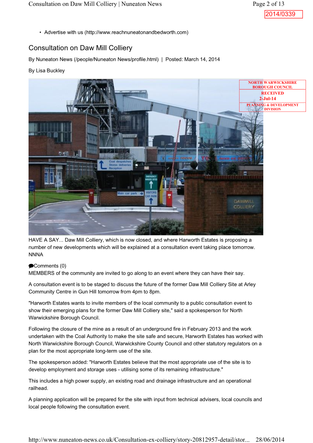 Consultation on Daw Mill Colliery | Nuneaton News Page 2 of 13