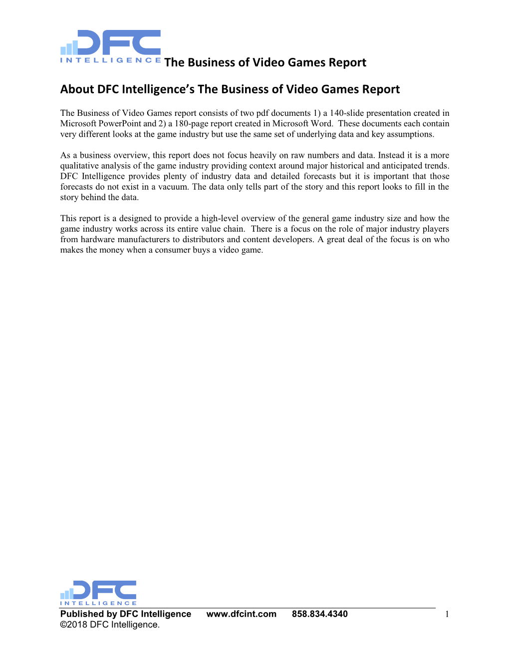 The Business of Video Games Report