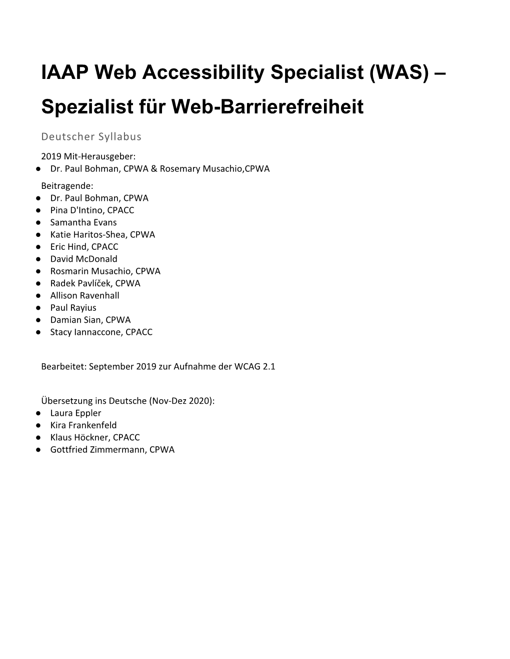 Web Accessibility Specialist (WAS) – Spezialist Für Web-Barrierefreiheit