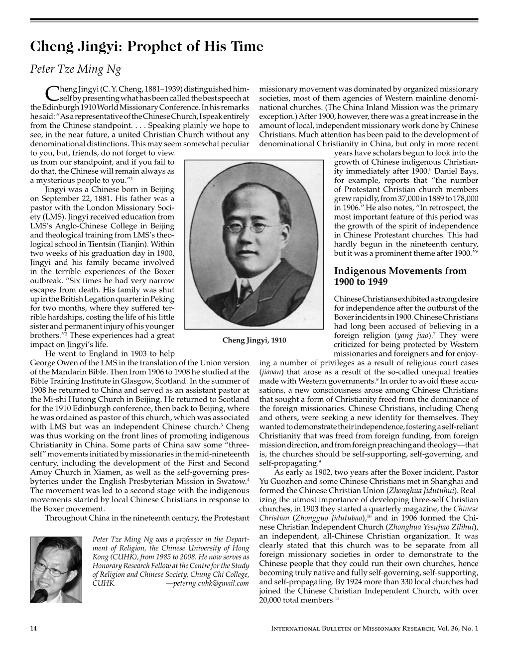 Cheng Jingyi: Prophet of His Time Peter Tze Ming Ng