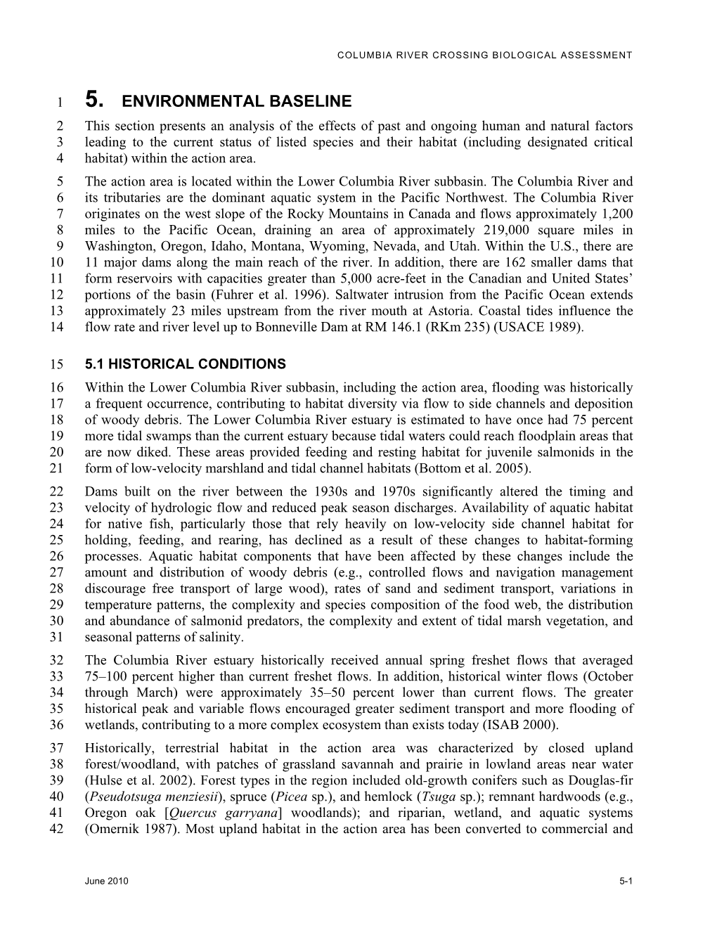 CRC Biological Assessment