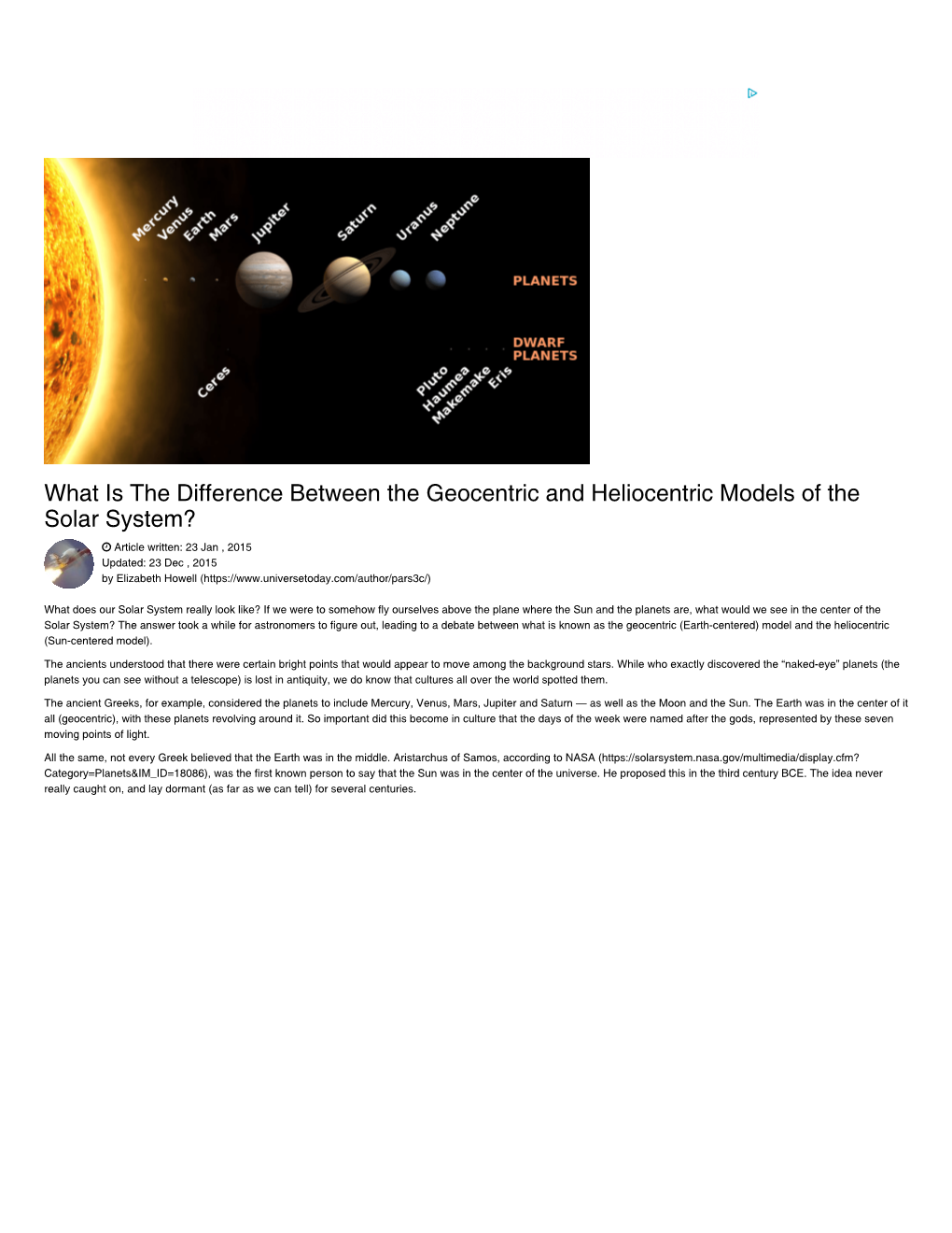 What Is the Difference Between the Geocentric and Heliocentric Models