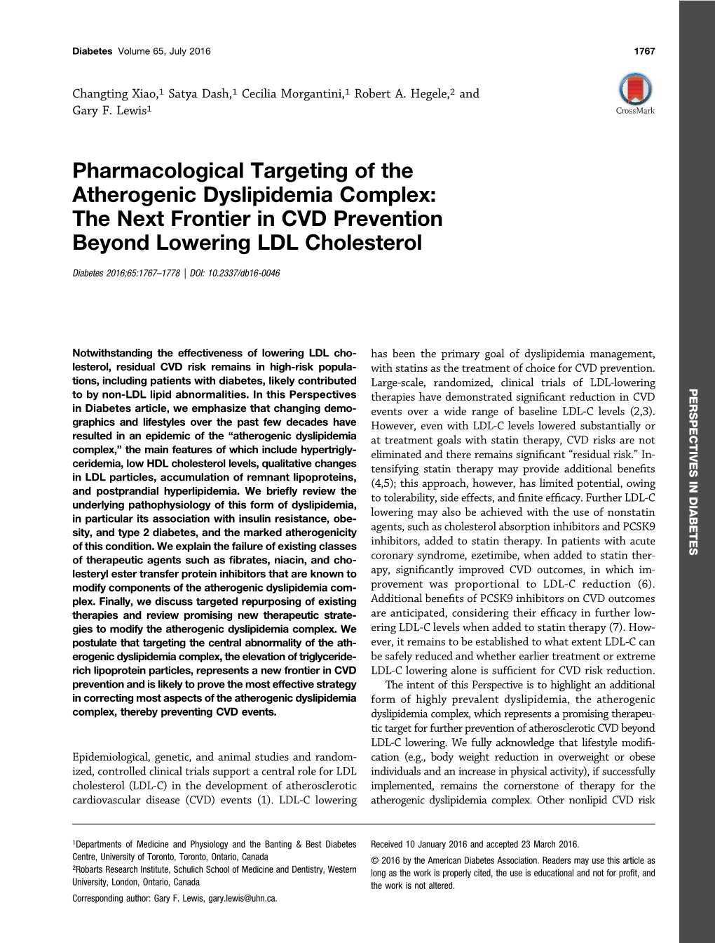 Pharmacological Targeting of the Atherogenic Dyslipidemia Complex: the Next Frontier in CVD Prevention Beyond Lowering LDL Cholesterol