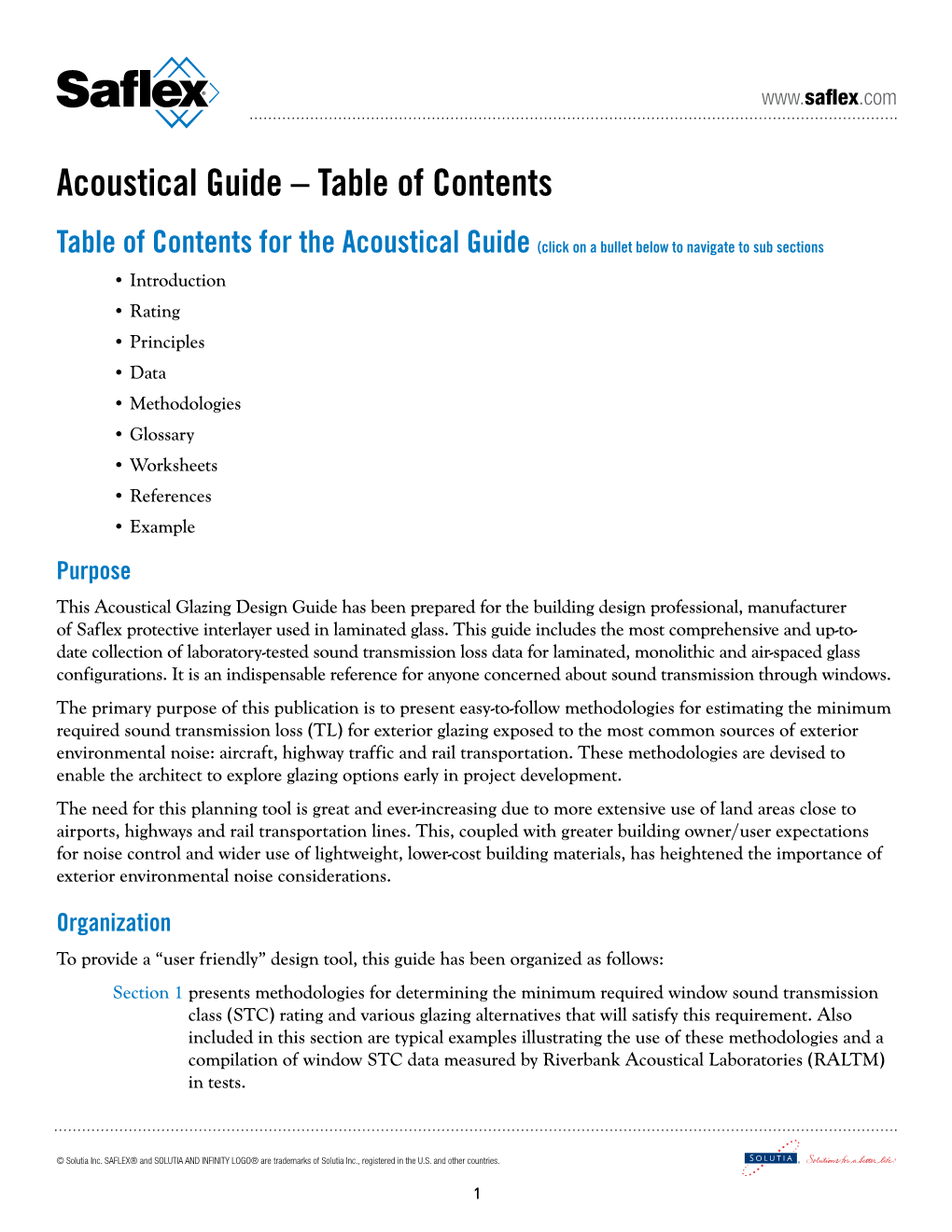 Saflex Acoustical Guide