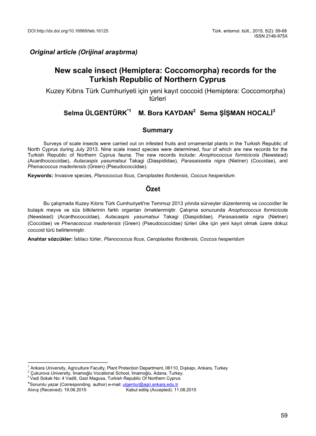 New Scale Insect (Hemiptera: Coccomorpha) Records for The