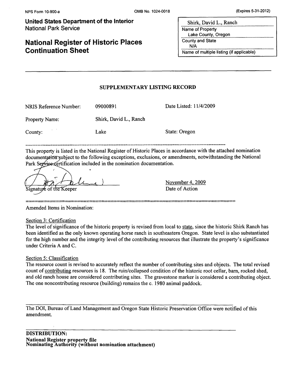 Historic Places County and State N/A Continuation Sheet Name of Multiple Listing (If Applicable)