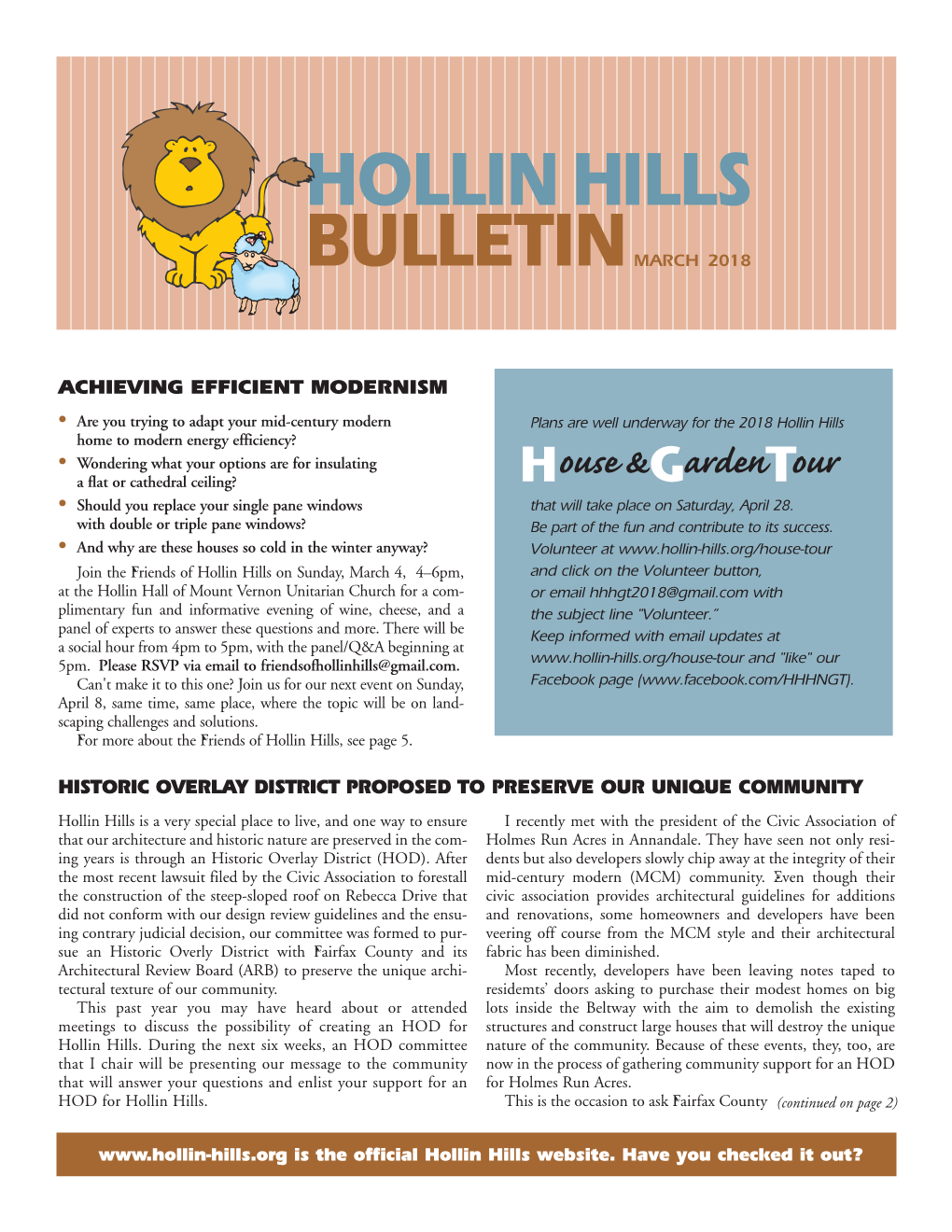 Hollin Hills Bulletin March 2018