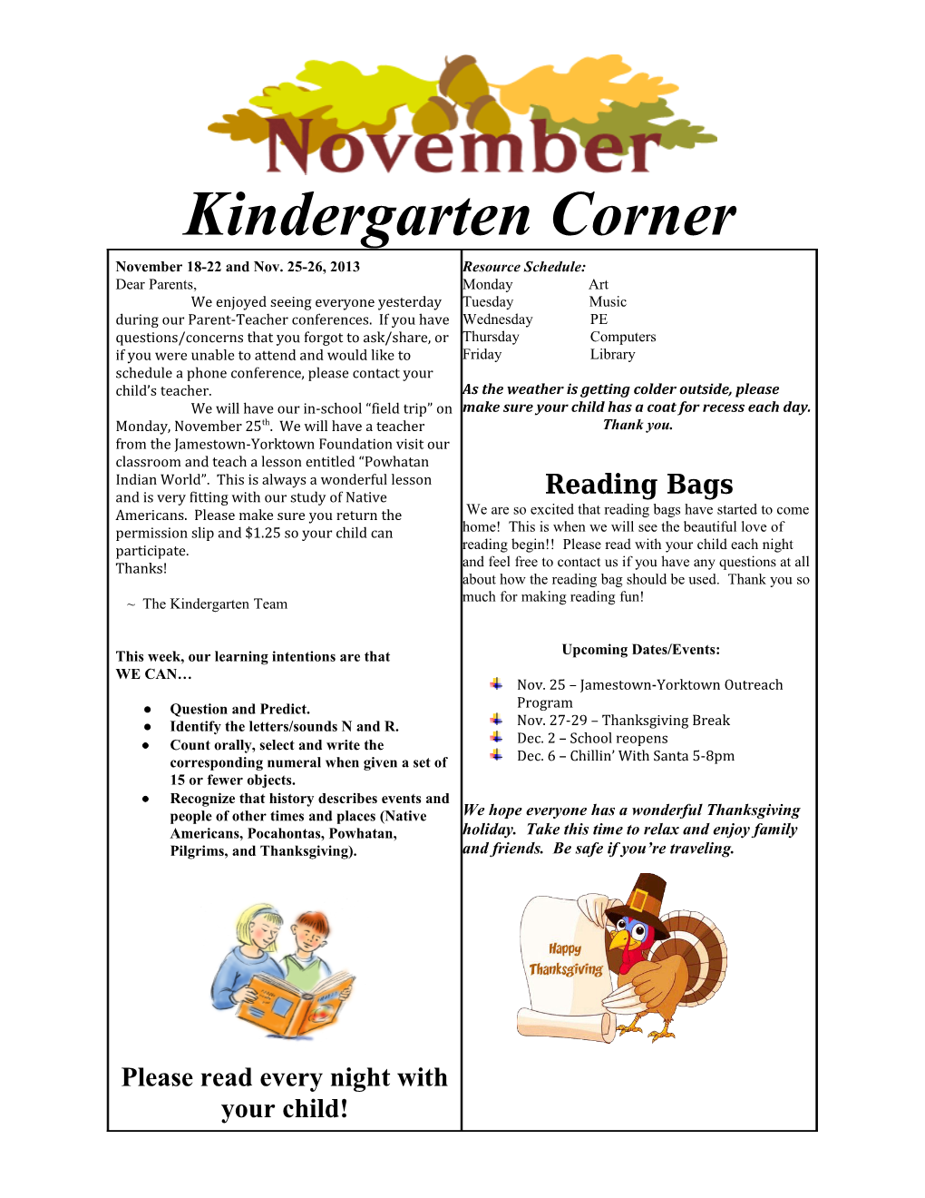 Kindergarten Corner