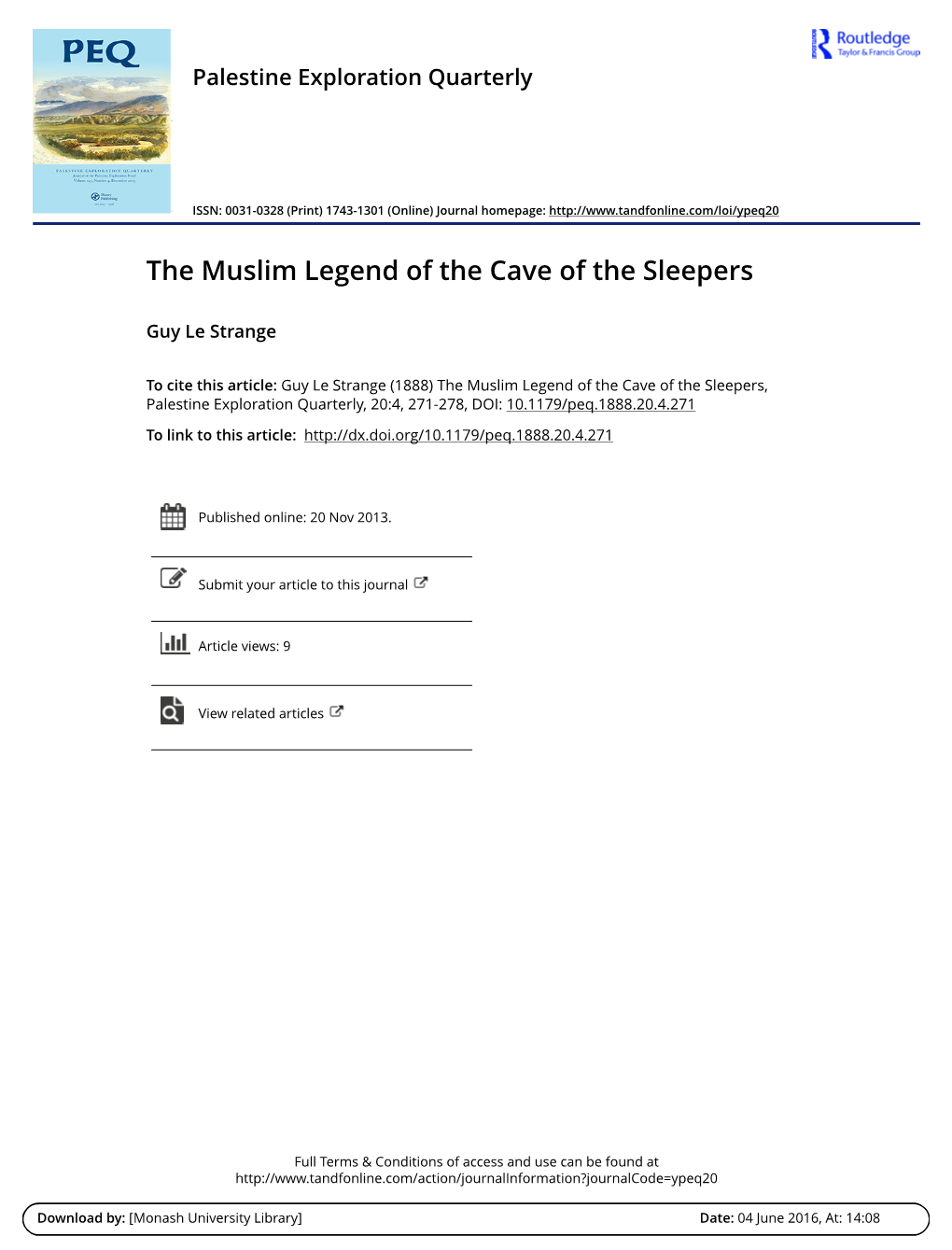 The Muslim Legend of the Cave of the Sleepers