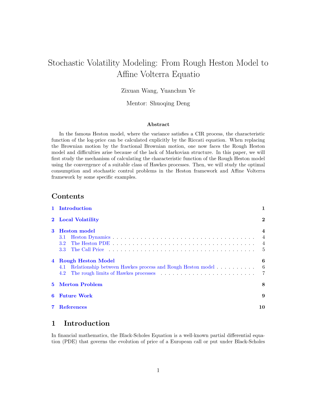 Stochastic Volatility Modeling: from Rough Heston Model to Affine Volterra Equatio