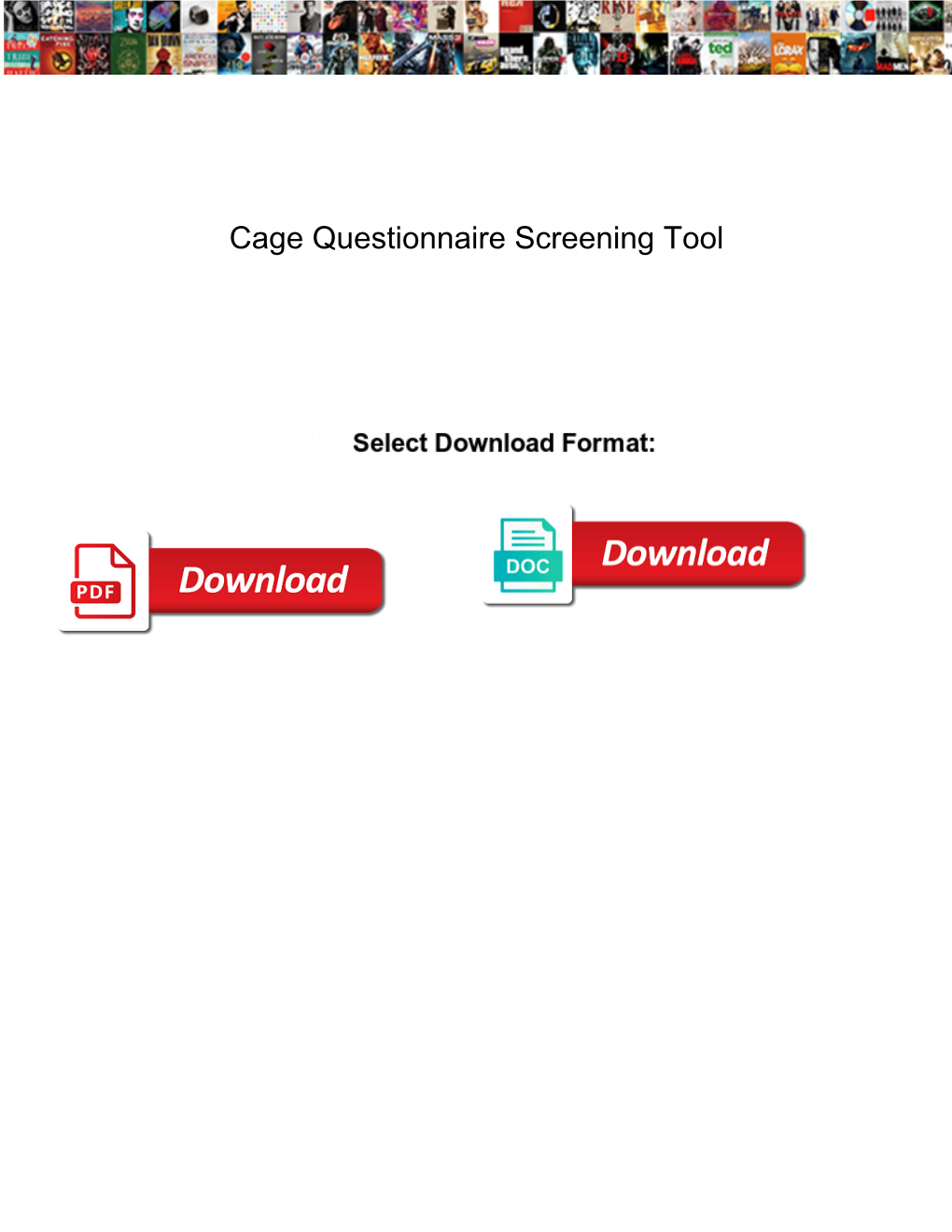 Cage Questionnaire Screening Tool