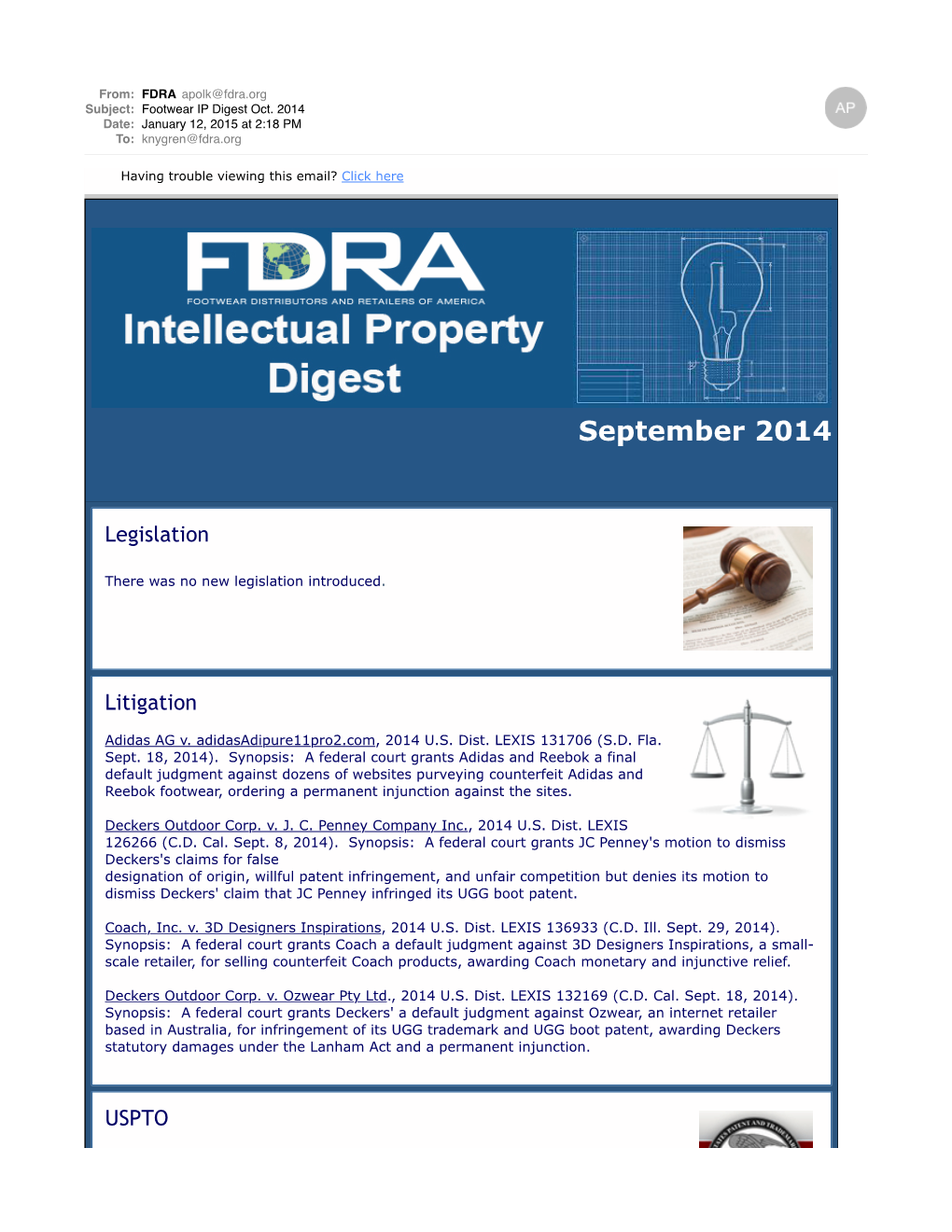 Footwear IP Digest Oct 2014