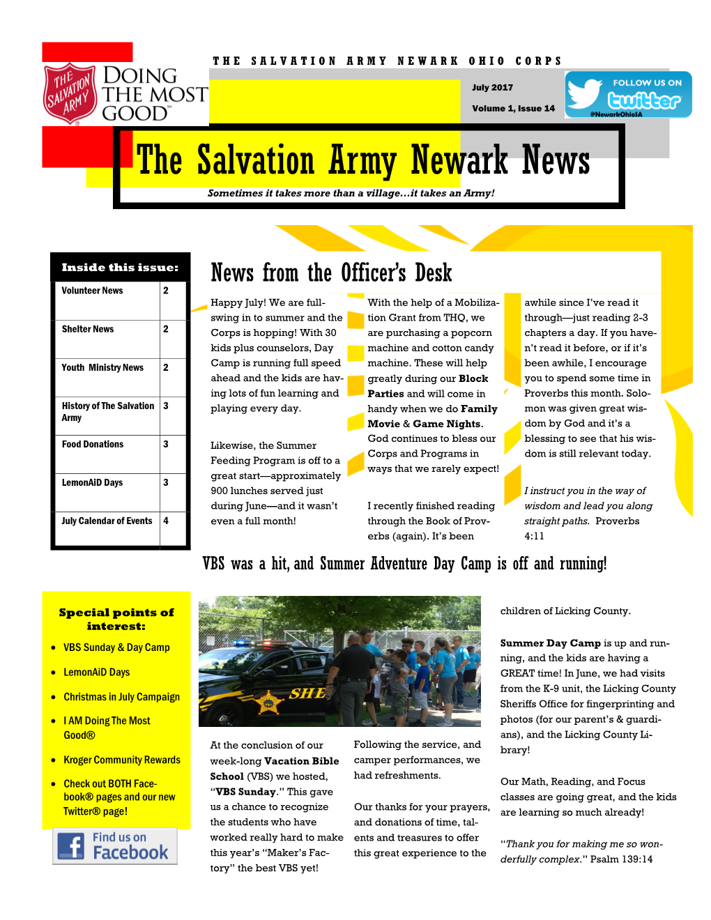 The Salvation Army Newark News Sometimes It Takes More Than a Village...It Takes an Army!