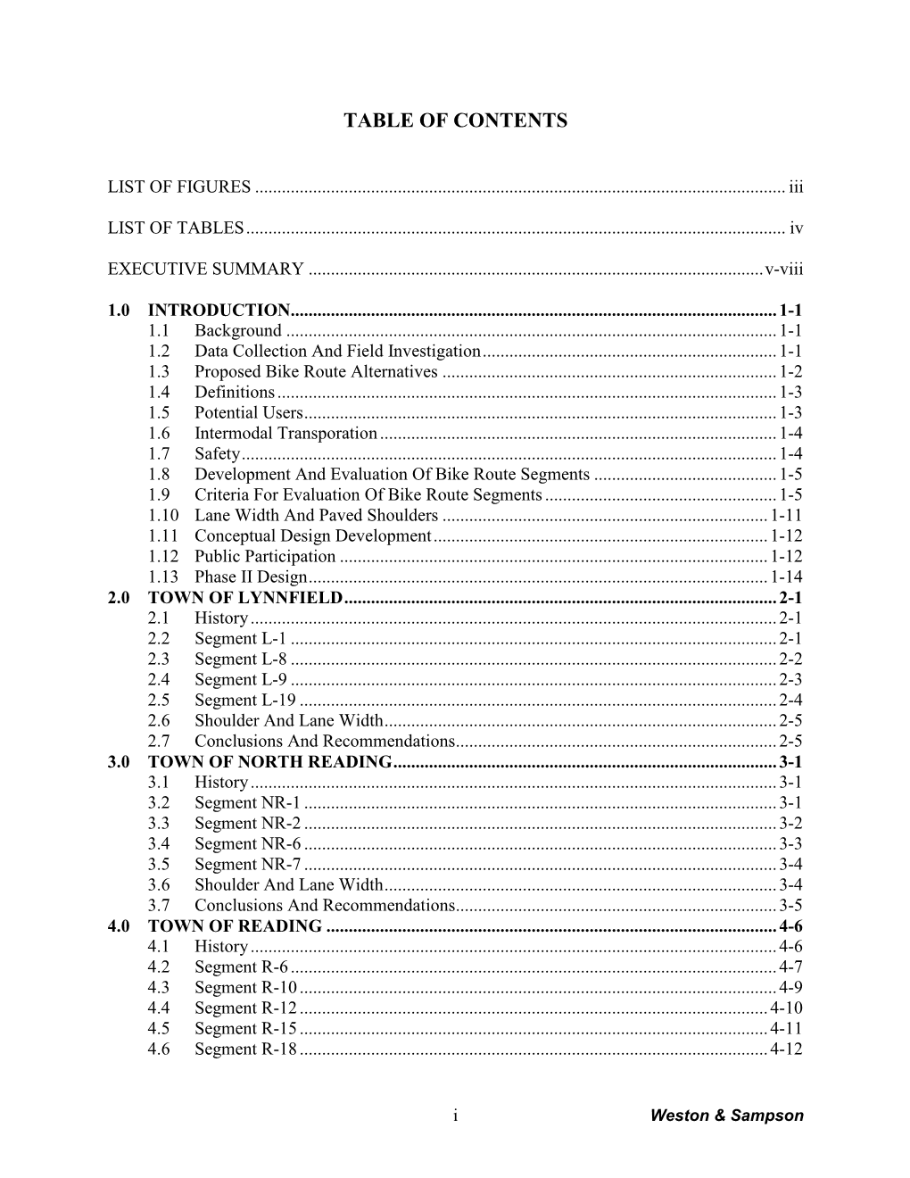 Table of Contents