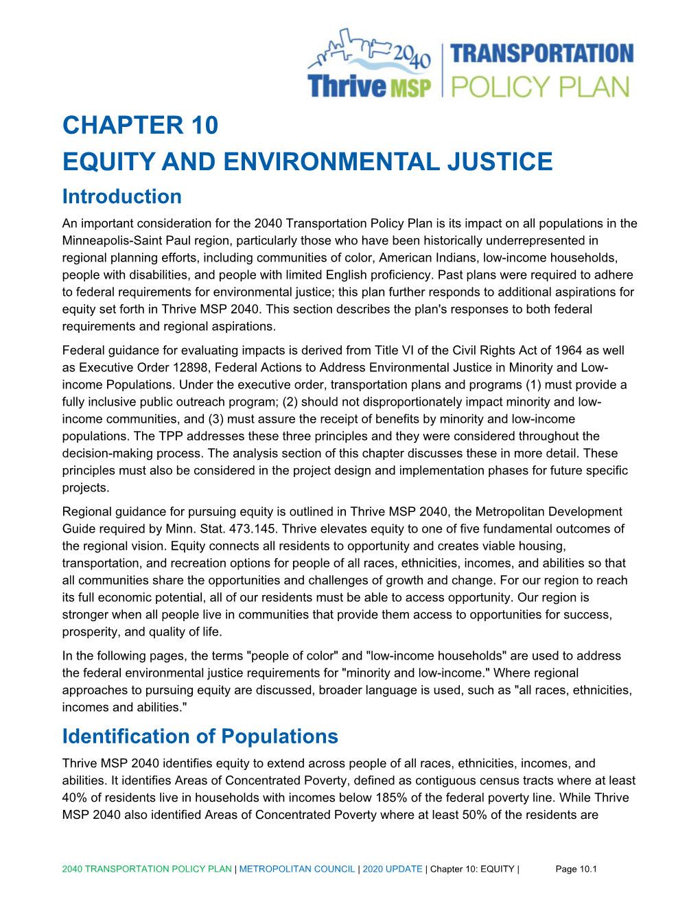 Chapter 10 Equity and Environmental Justice