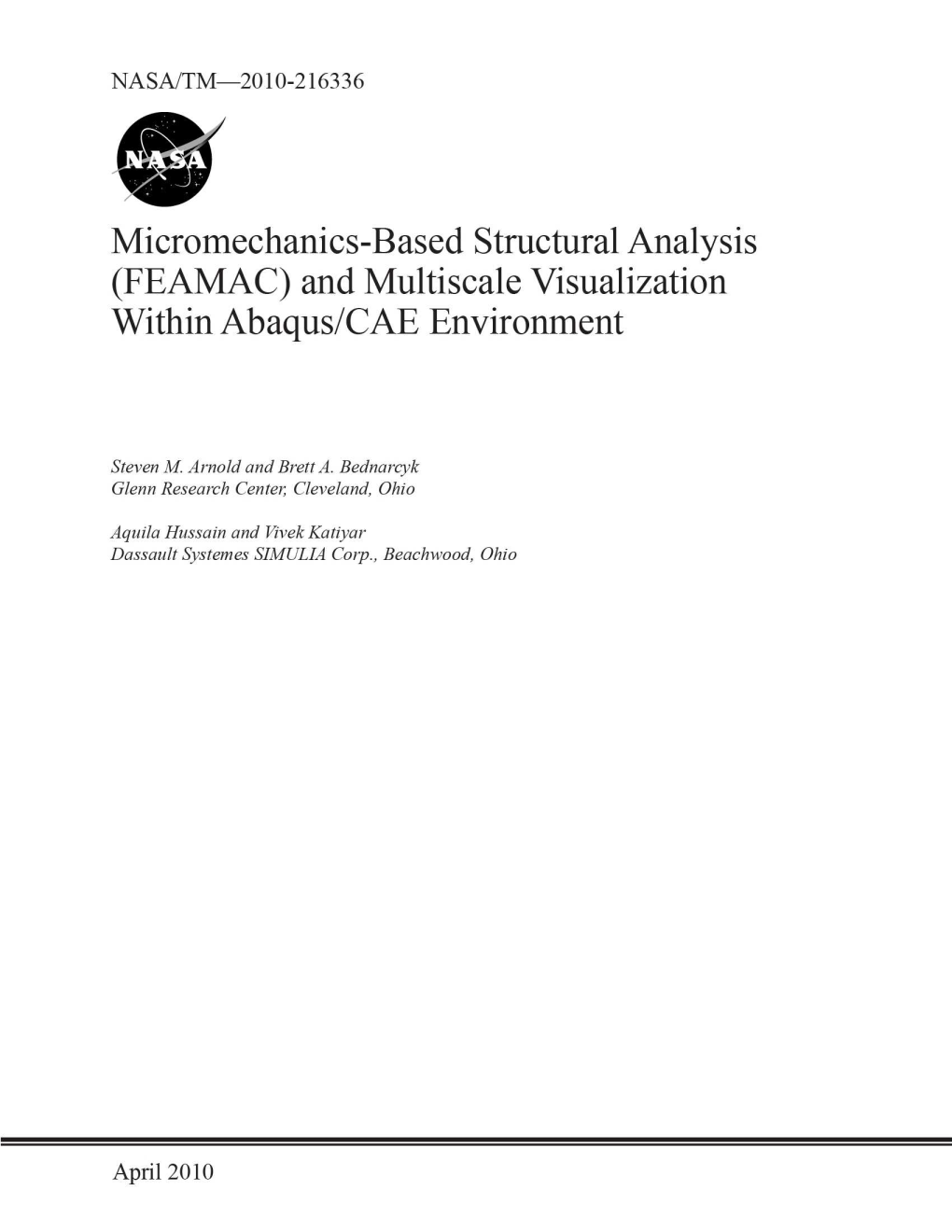 Micromechanics-Based Structural Analysis (FEAMAQ and Multiscale Visualization Within Abaqus/CAE Environment