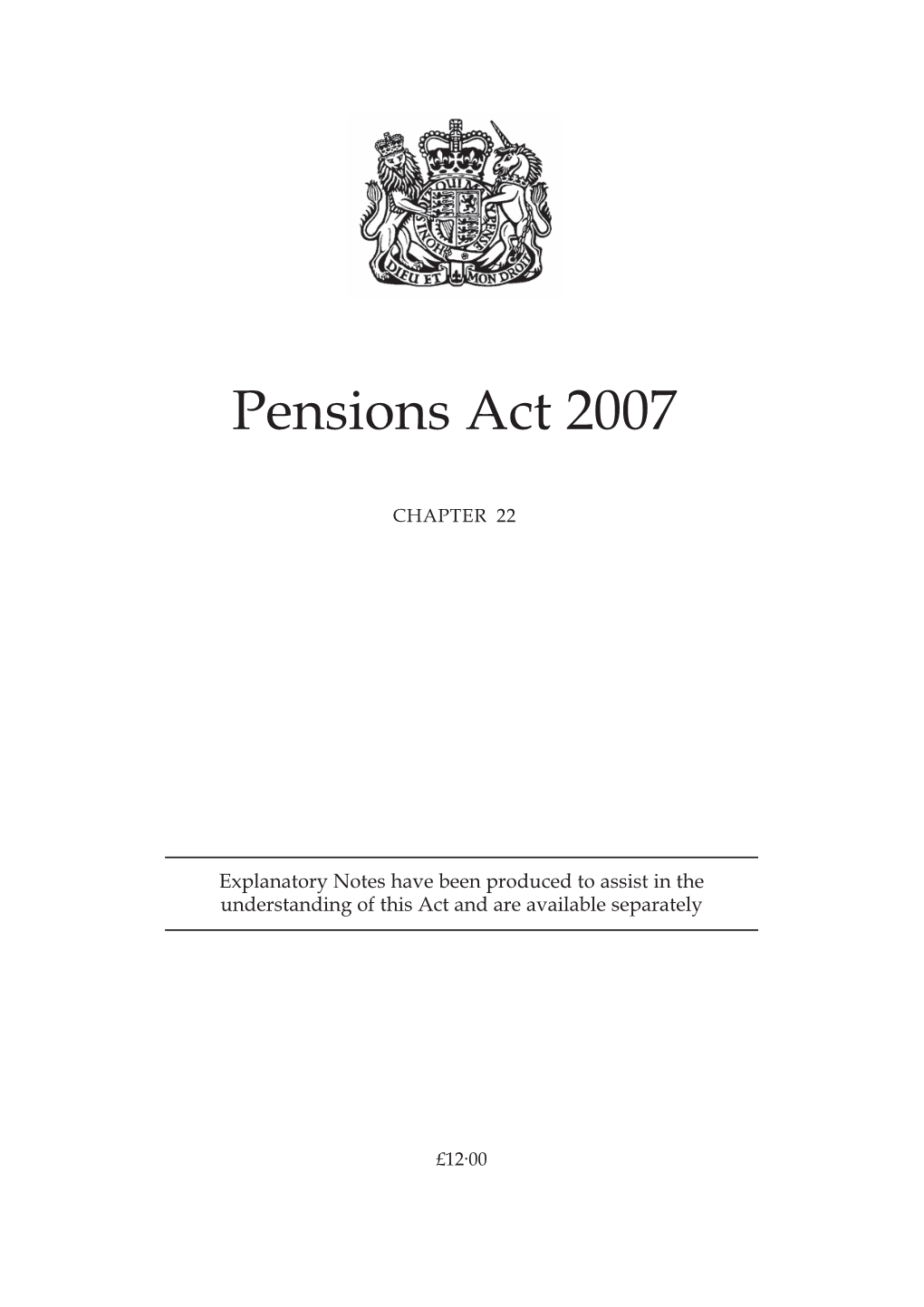 Pensions Act 2007