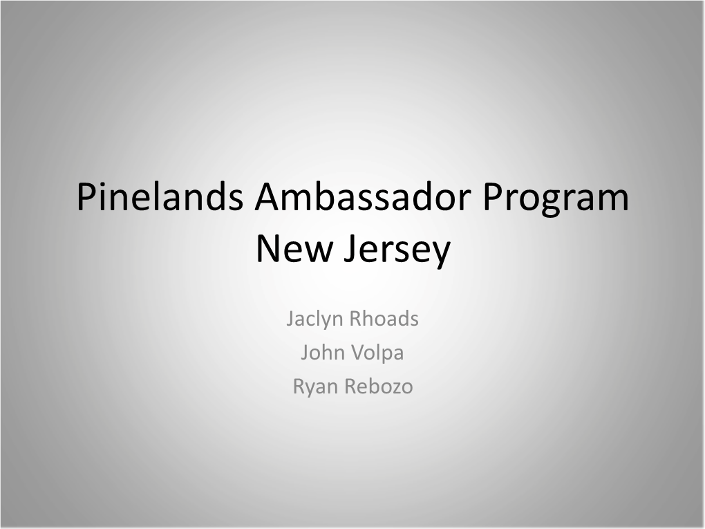 Ambassador Program New Jersey