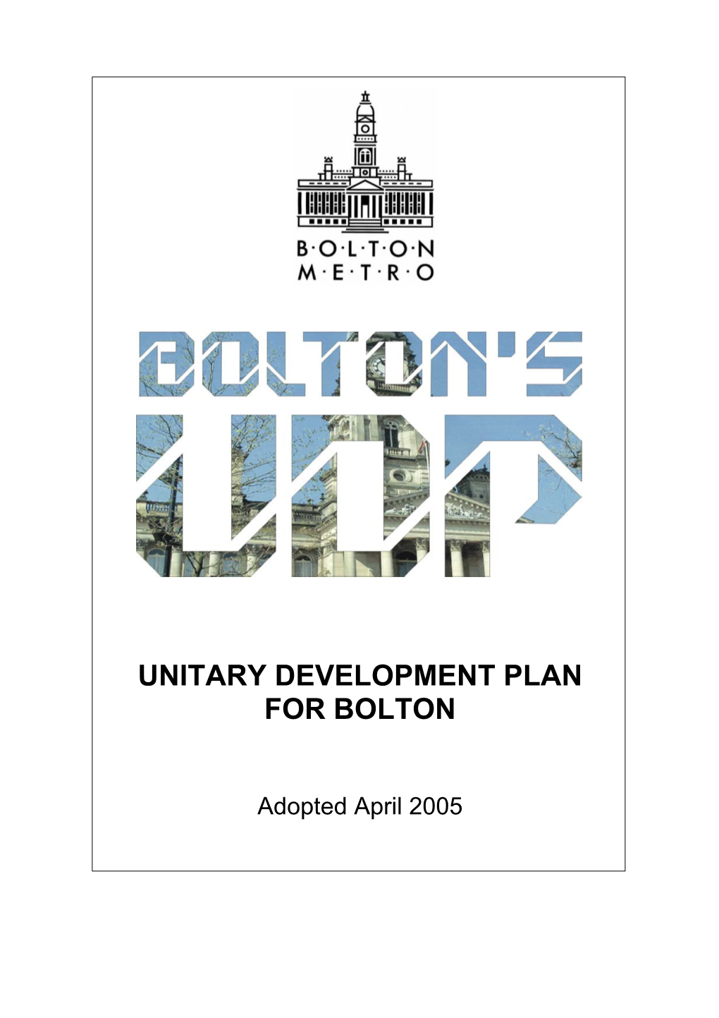 Unitary Development Plan for Bolton