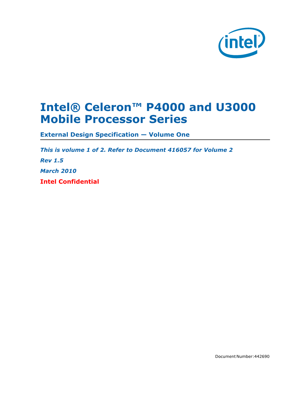 Intel® Celeron™ P4000 and U3000 Mobile Processor Series