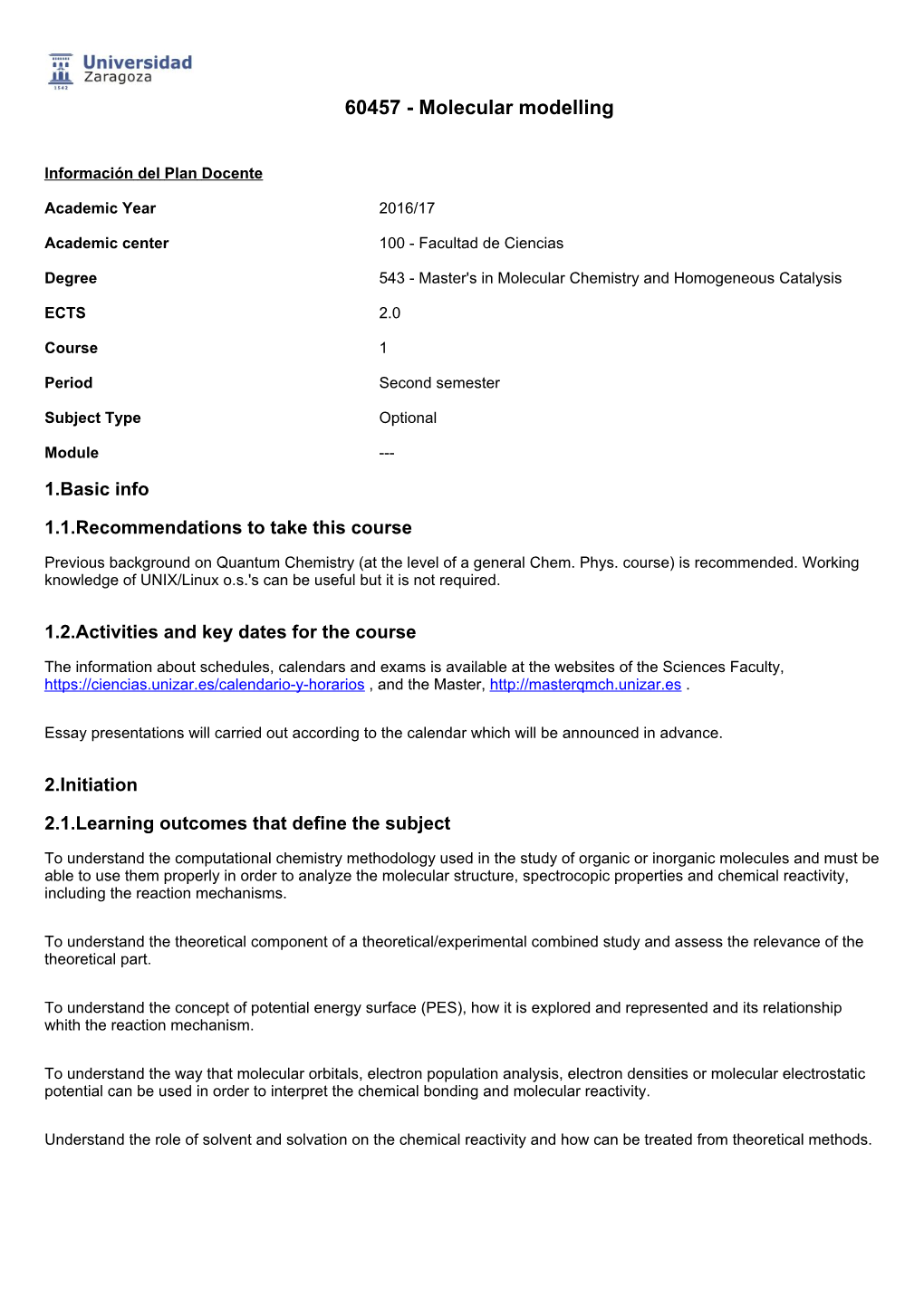 60457 - Molecular Modelling