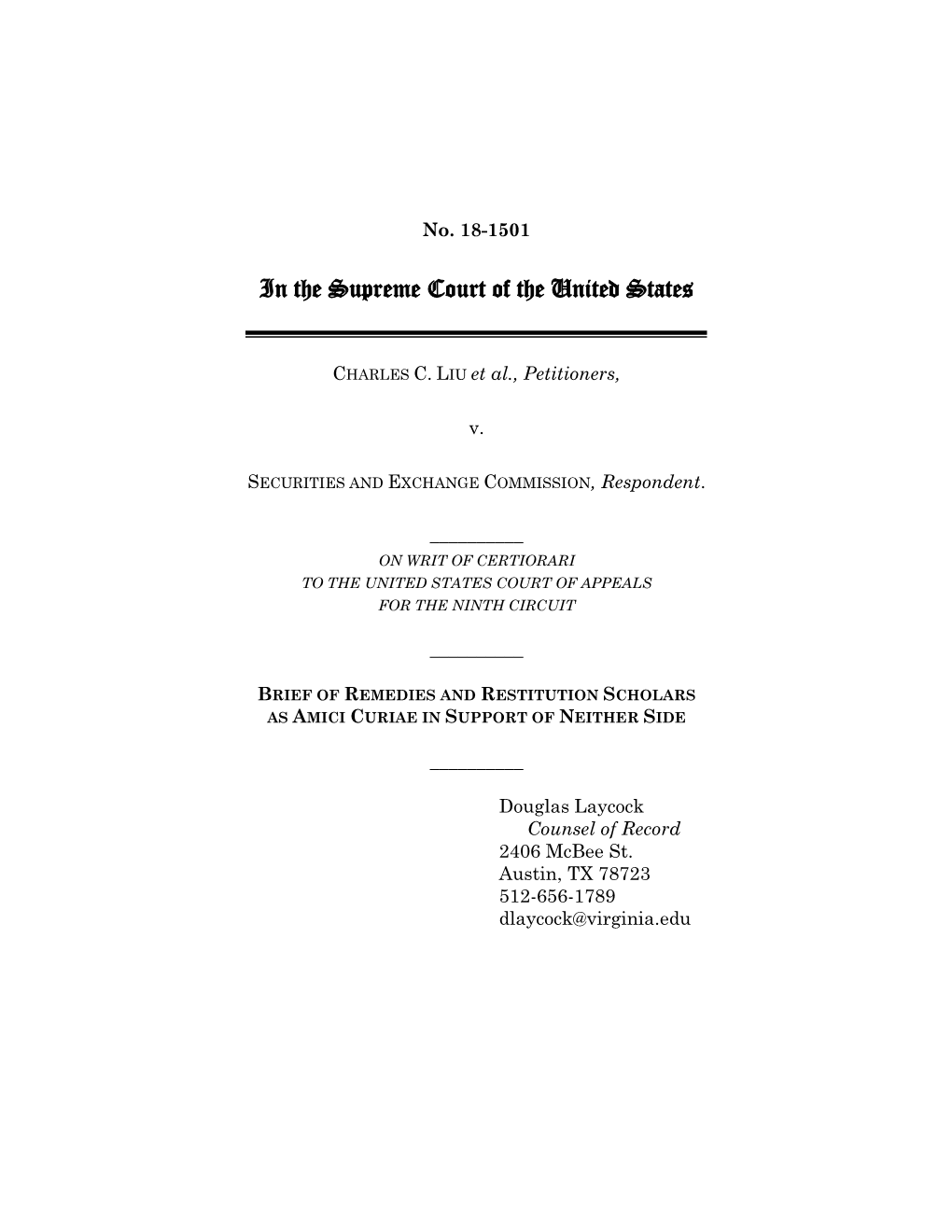 20191223115738971 18-1501 Liu V SEC Restitution Scholars Brief.Pdf