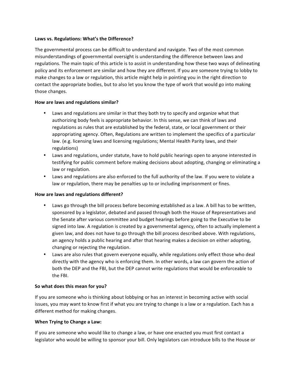 Laws Vs. Regulations: What’S the Difference?